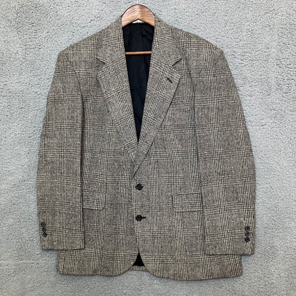 VTG Haggar Gentlemans Fit Imperial‎ Blazer Men 42R SILK Tweed Jacket Sport Coat